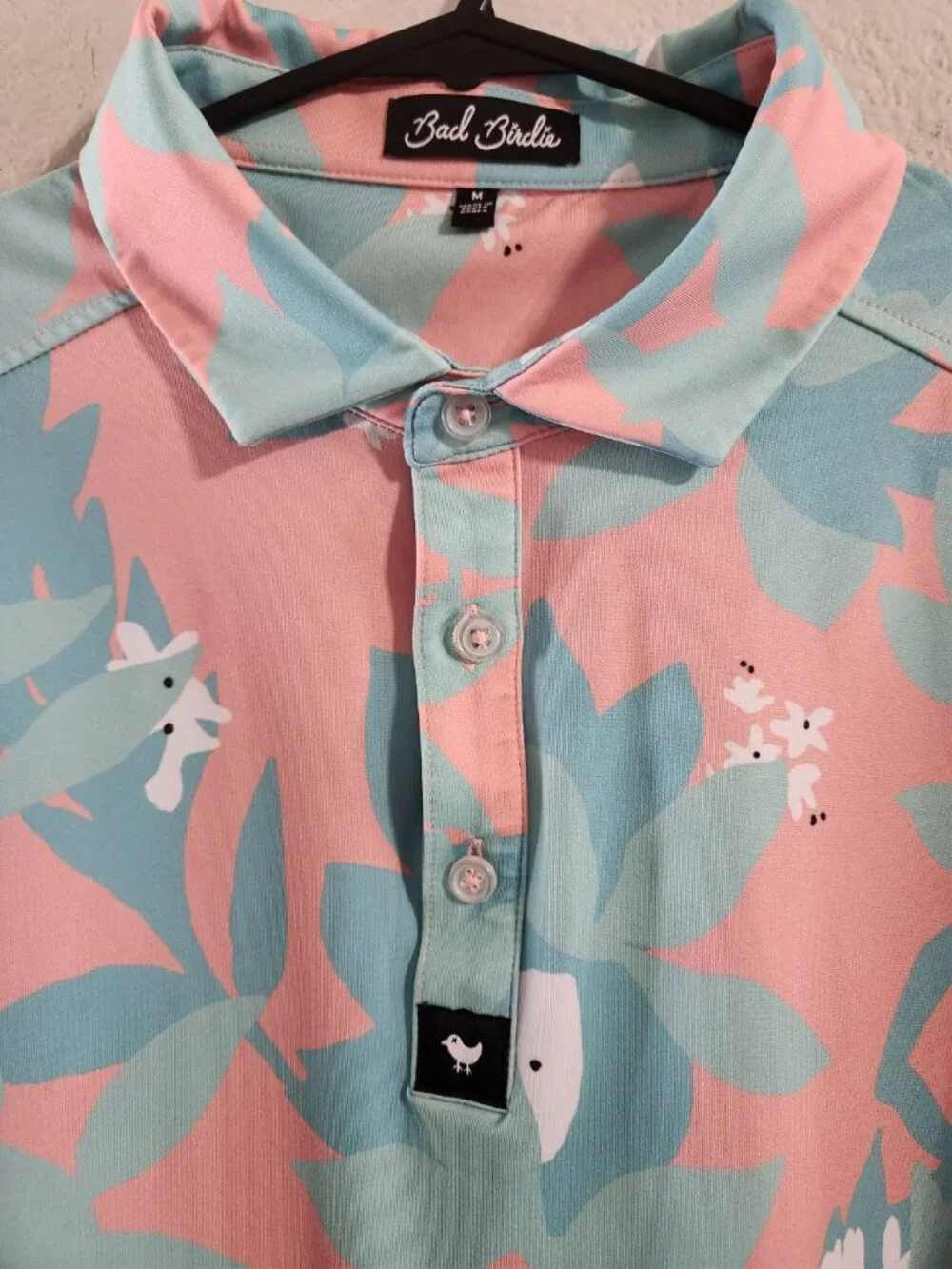 Bad Birdie Polo Men’s Medium “Land Down Unda” Short Sleeve Performance Golf Polo - Picture 3 of 5